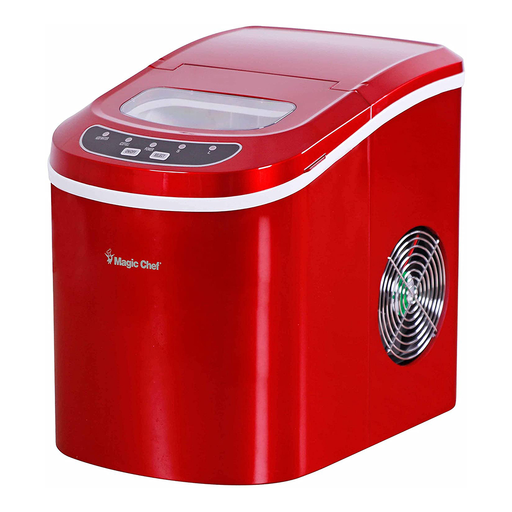 Magic Chef 27-Lb. Portable Red Countertop Ice Maker